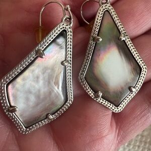 Kendra Scott Silver Earrings with Iridescent Accents